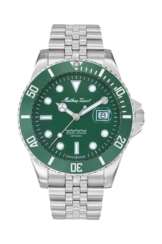 Relógio de quartzo em aço Prateado e verde