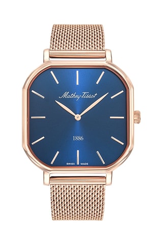 Relógio de quartzo em aço - Dourado e azul