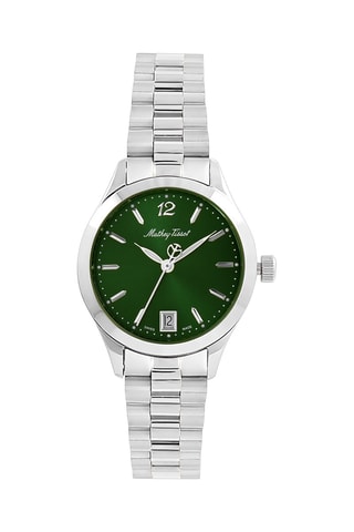 Relógio de quartzo em aço 316L Urban Metal - Prateado e verde