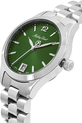 Relógio de quartzo em aço 316L Urban Metal - Prateado e verde