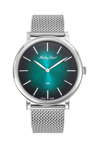 Relógio de quartzo em aço - Prateado e verde