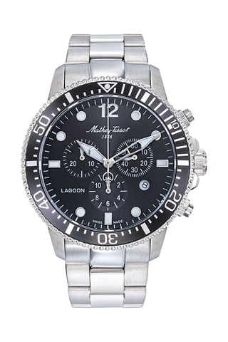 Relógio de quartzo em aço Lagoon - Cronógrafo - Prateado