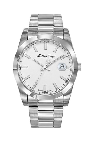 Relógio de quartzo em aço Mathy I   Prateado e branco