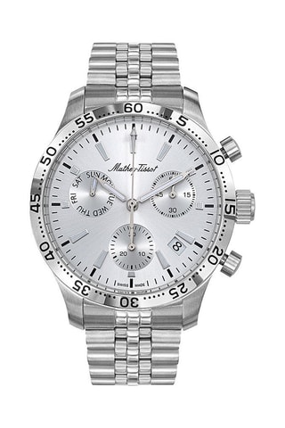 Relógio de quartzo em aço Tipo 22  Cronógrafo -  Prateado