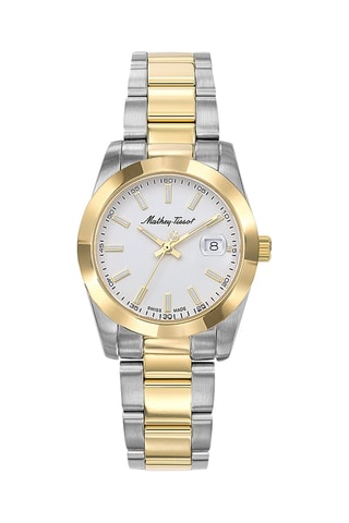 Montre à quartz en acier Mathy I - Argenté et doré