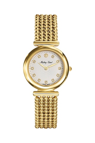 Reloj de cuarzo de acero Allure - Dorado y blanco