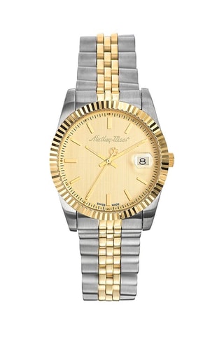 Relógio de quartzo em aço Mathy Prateado e dourado