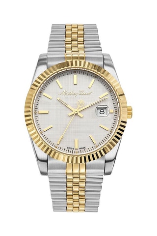 Relógio de quartzo em aço Mathy Prateado e dourado