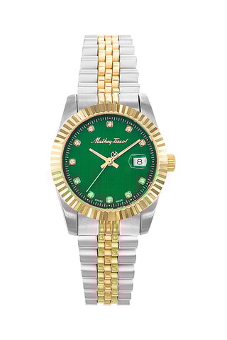 Relógio de quartzo em aço Mathy III Dourado e verde