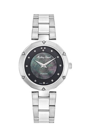 Relógio de quartzo em aço, madrepérola e diamantes Molly
