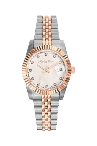 Relógio de quartzo em aço Mathy III Castanho e dourado-rosa