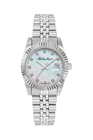 Montre à quartz en acier et nacre Mathy III MOP