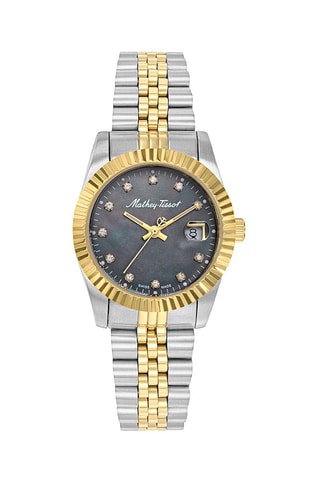 Montre à quartz en acier et nacre Mathy III MOP