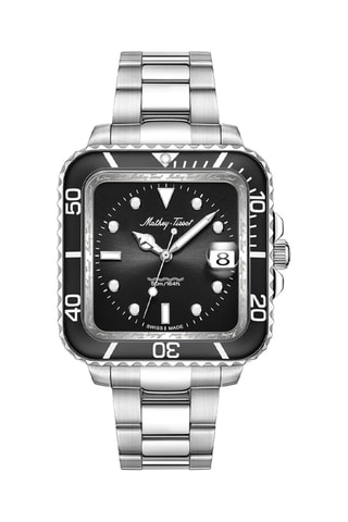 Relógio de quartzo em aço - Prateado e preto 