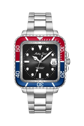 Relógio de quartzo em aço - Prateado e azul