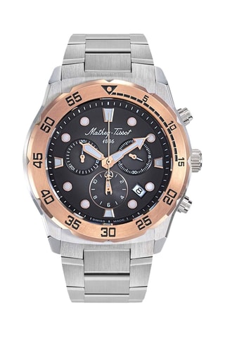 Relógio de quartzo em aço - Prateado e dourado-rosa