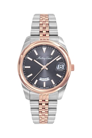 Reloj de cuarzo de acero - Plateado y rosa dorado