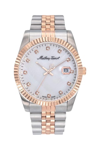 Relógio de quartzo em aço - Prateado e dourado