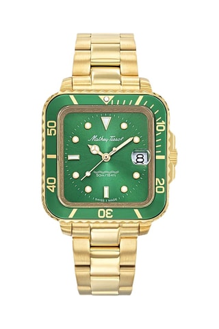 Reloj de cuarzo de acero - Dorado y verde