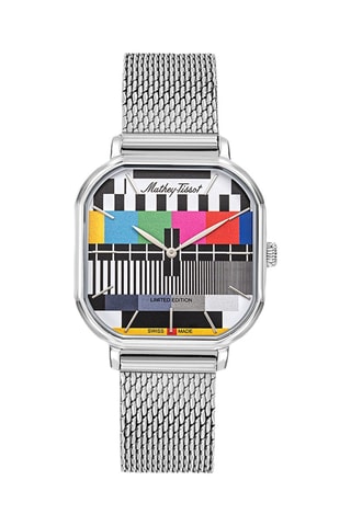 Montre à quartz en acier - Argenté et noir