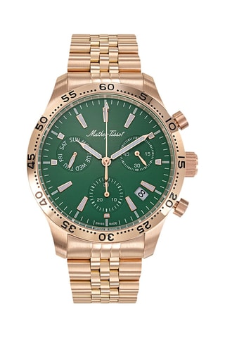 Relógio de quartzo em aço - Dourado-rosa e verde