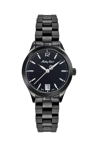 Reloj de cuarzo de acero - Negro