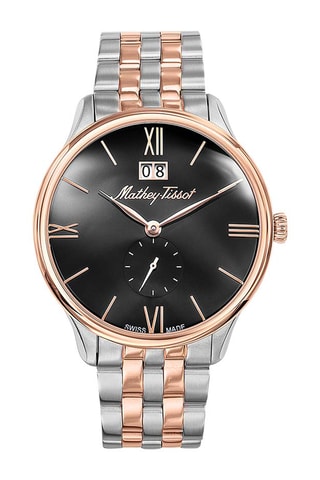 Relógio de quartzo em aço - Dourado-rosa e prateado