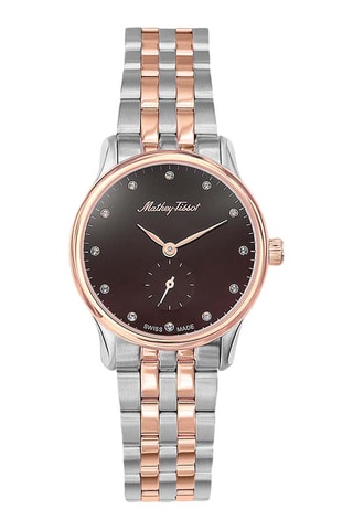 Reloj de cuarzo de acero - Rosa dorado y plateado