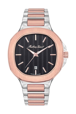 Relógio de quartzo em aço e banhado a ouro rosa - Prateado e dourado-rosa