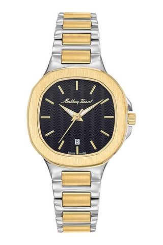 Reloj de cuarzo de acero y chapado en oro amarillo - Plateado y dorado