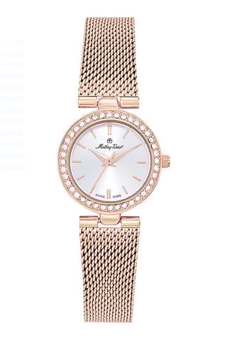 Reloj de cuarzo de metal aleado - Rosa dorado y plateado