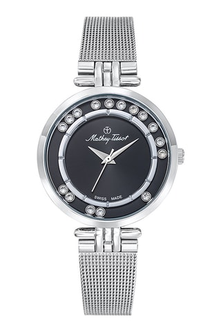 Relógio de quartzo em liga - Prateado e preto