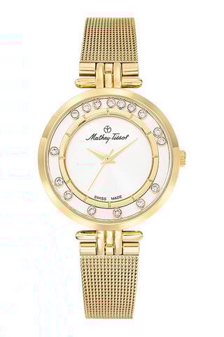 Reloj de cuarzo de metal aleado - Dorado y blanco