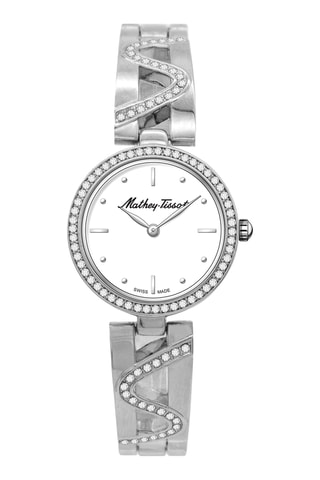 Relógio de quartzo em liga - Prateado e branco