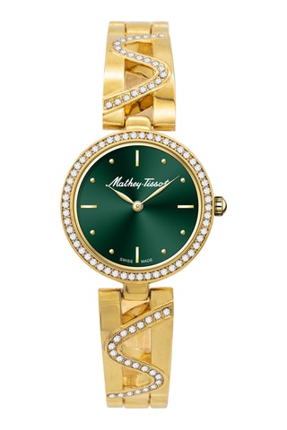 Reloj de cuarzo de metal aleado - Dorado y verde
