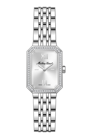 Reloj de cuarzo de metal aleado - Plateado