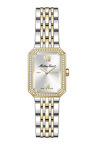 Relógio de quartzo em liga - Prateado e dourado