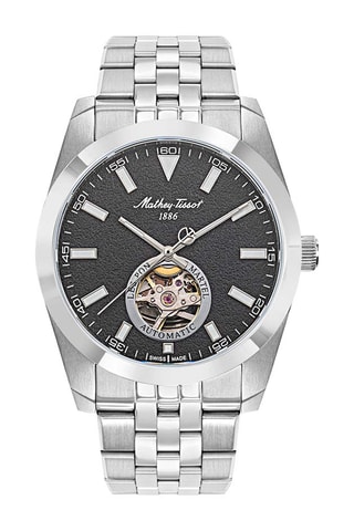 Relógio automático de aço - Prateado e preto