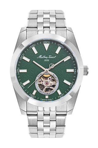 Relógio automático de aço - Prateado e verde