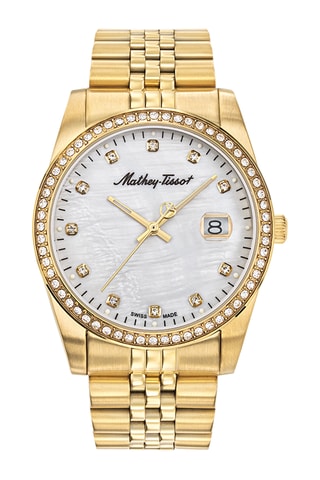 Relógio de quartzo em aço - Dourado e branco