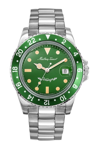 Relógio automático de aço - Prateado e verde