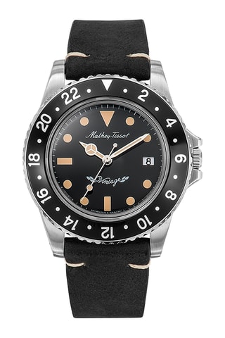 Relógio de quartzo em couro - Preto