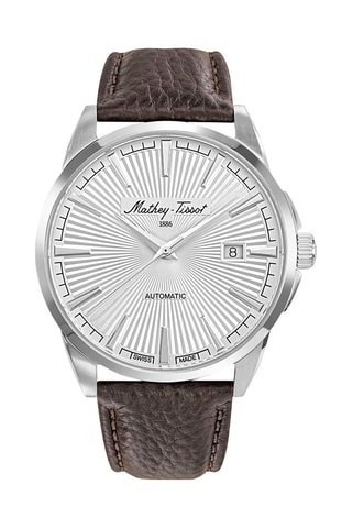 Montre automatique en cuir - Marron et argenté