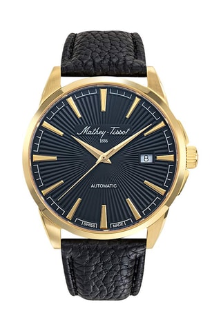 Montre automatique en cuir - Noir et doré