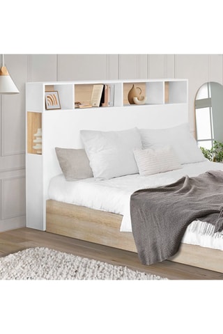 Cabeceira de cama - Branco e natural