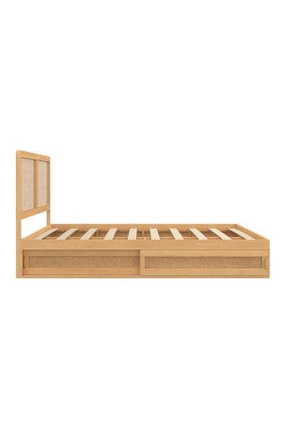 Cama com sommier, cabeceira de cama e arrumação em palha Eve - Área de deitar 140 x 190 cm