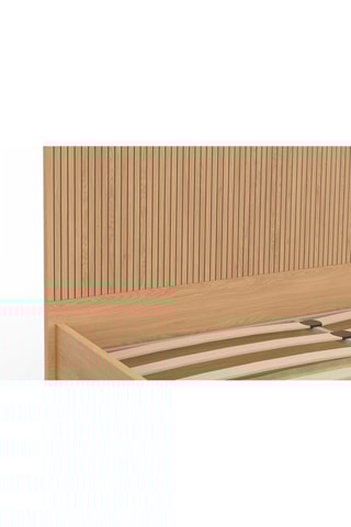 Canapé abatible con somier y cabecero efecto listones Faustine 160 x 200 cm