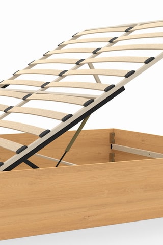 Cama com arrumação com sommier em madeira e cabeceira de cama - Área de deitar 140 x 190 cm