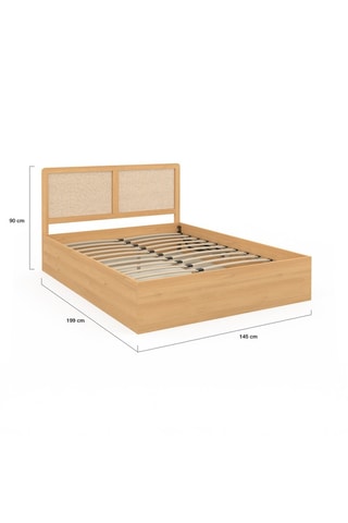 Cama com arrumação com sommier em madeira e cabeceira de cama - Área de deitar 140 x 190 cm