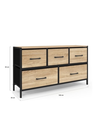 Cómoda 5 gavetas Iris - 100 x 30 x 55 cm